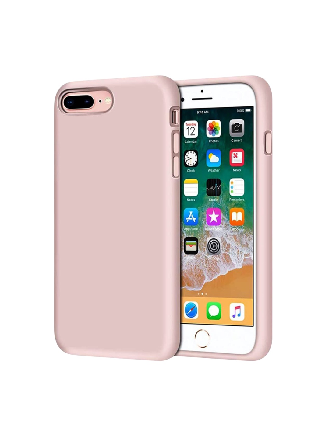 

LIRAMARK Solid Printed iPhone 8 plus Back Case Mobile Accessories, Pink