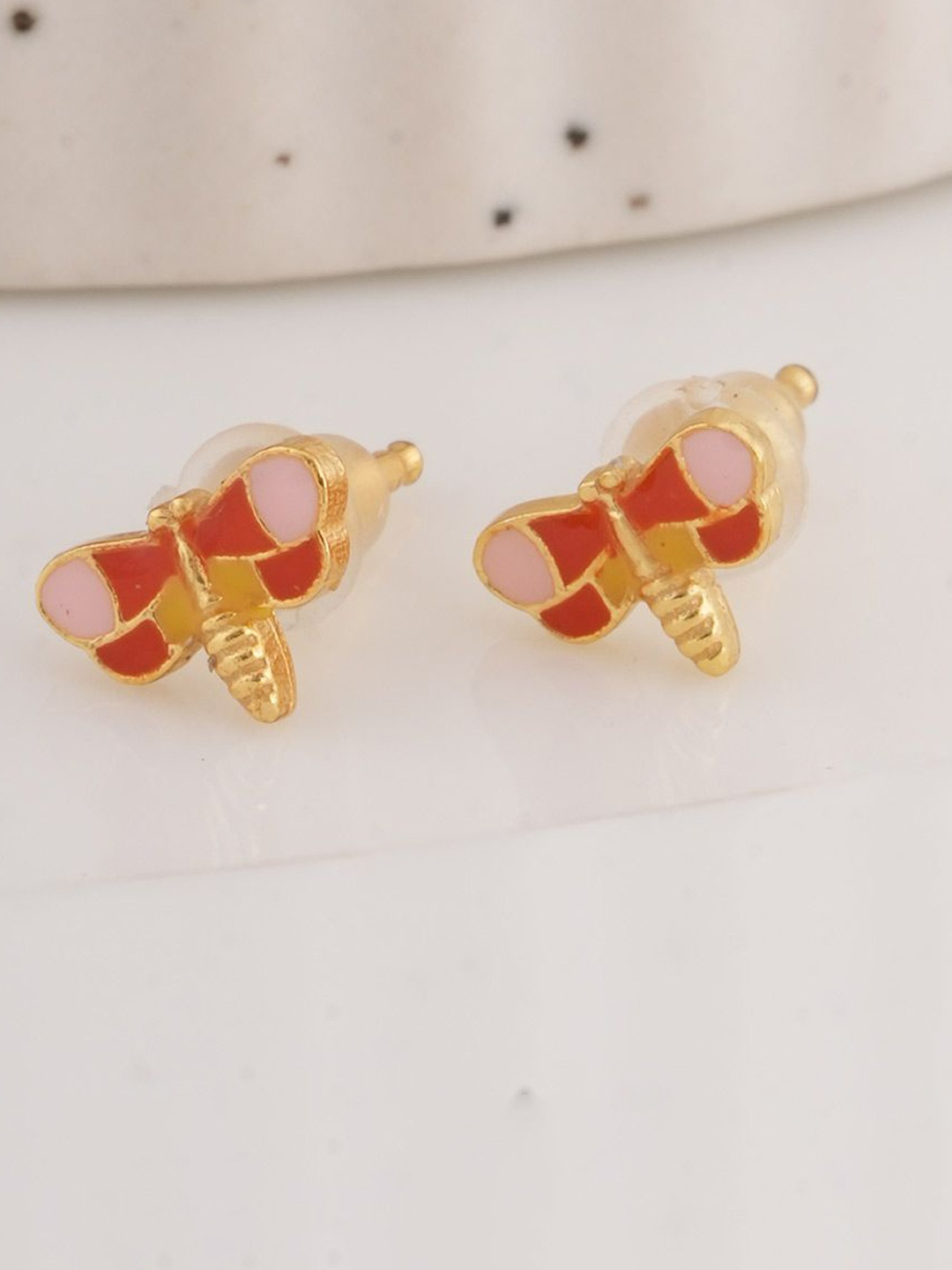 

PALMONAS Contemporary Studs Earrings, Gold