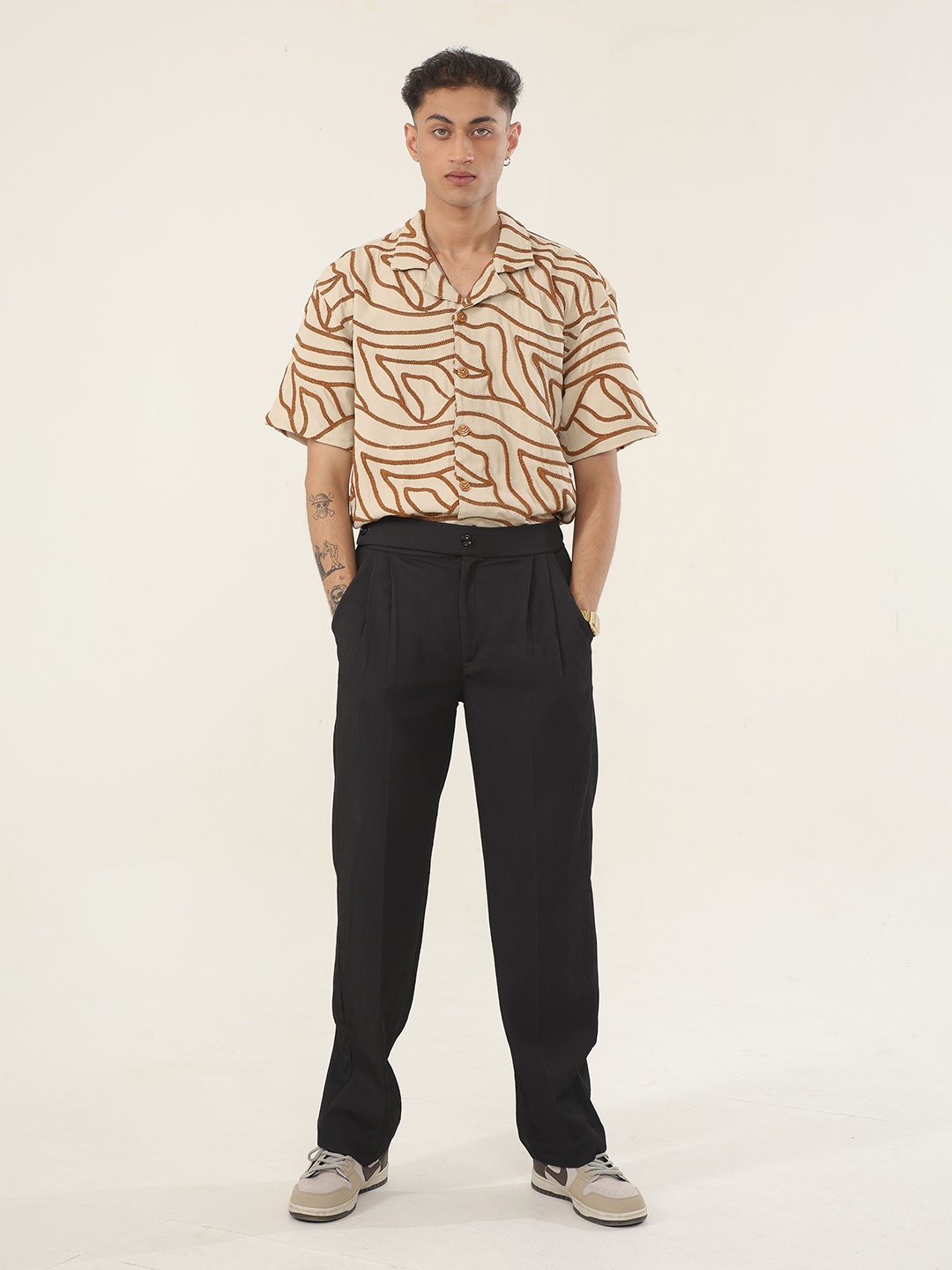

Big Bunny Men Custom Opaque Casual Shirt, Beige