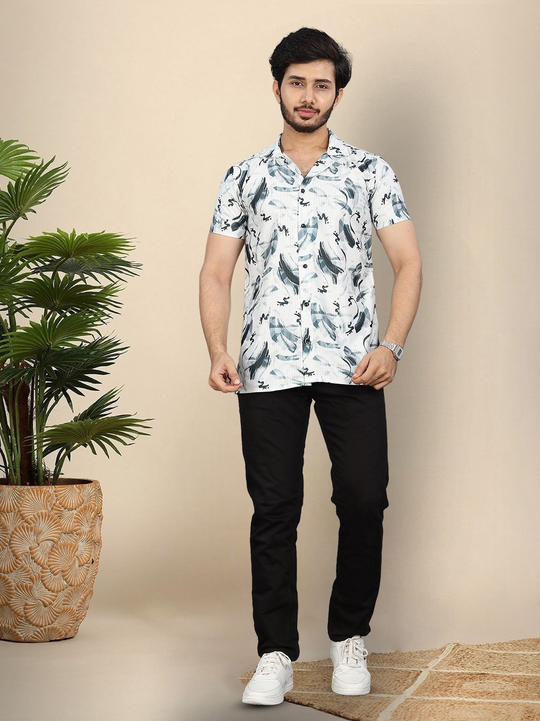 

Moda Rapido Men Original Opaque Printed Casual Shirt, Multi