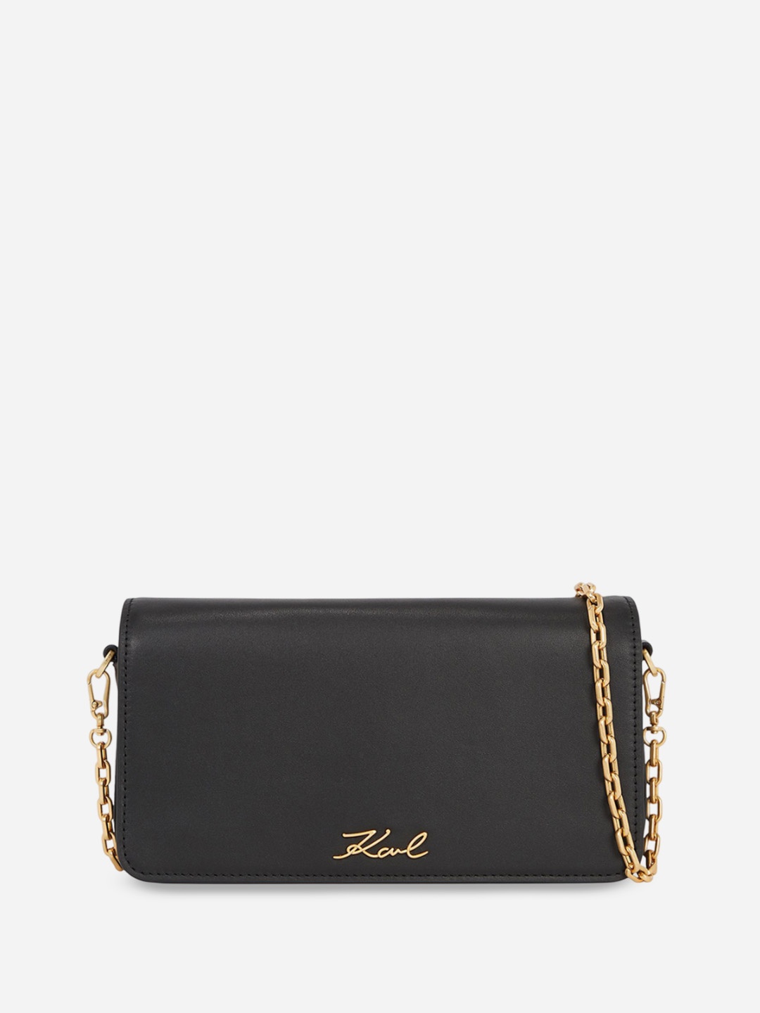 

Karl Lagerfeld Leather Structured Sling Bag, Black