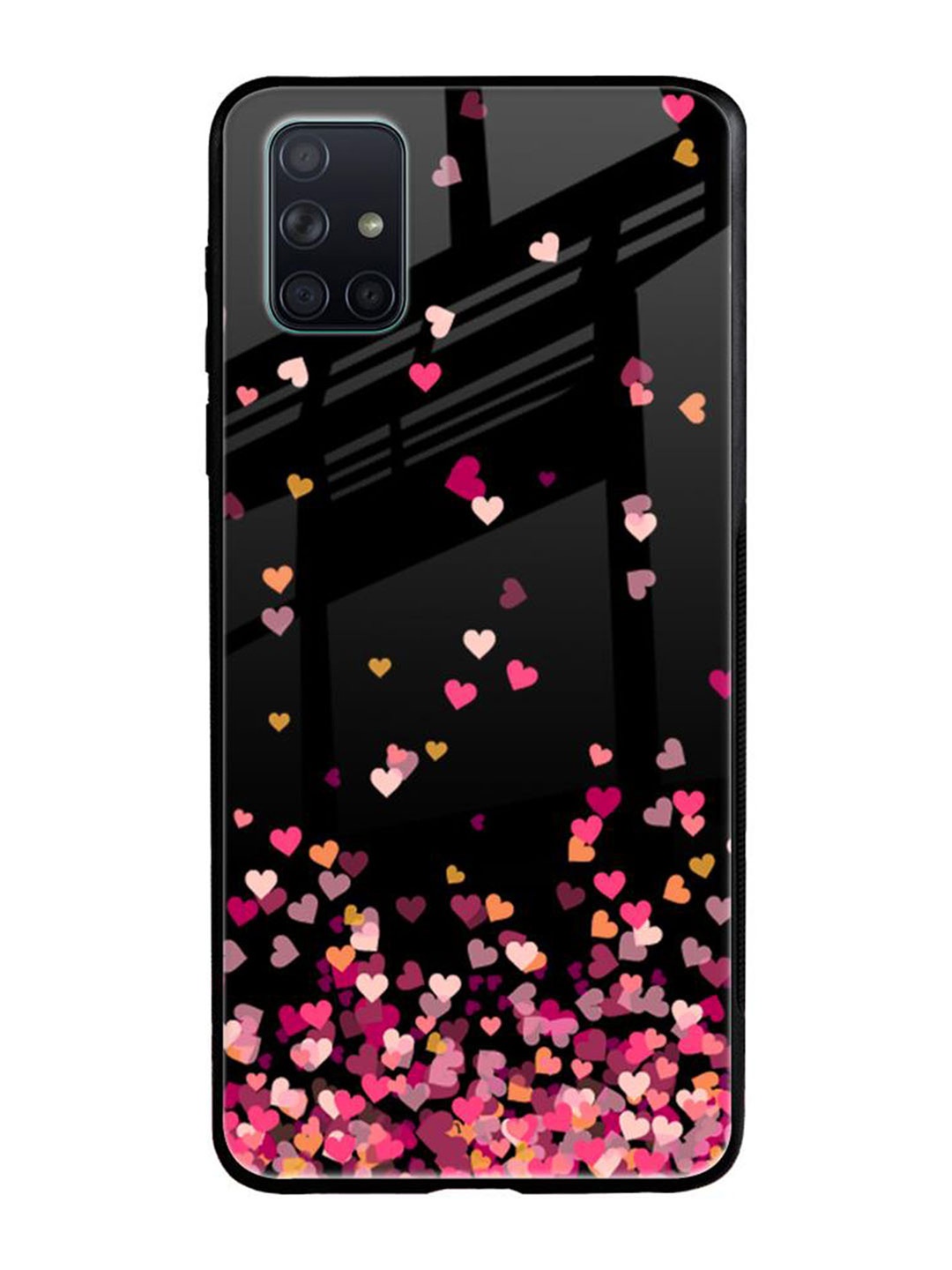 

QRIOH Geometric Printed Samsung Galaxy A51 Back Case Mobile Accessories, Black