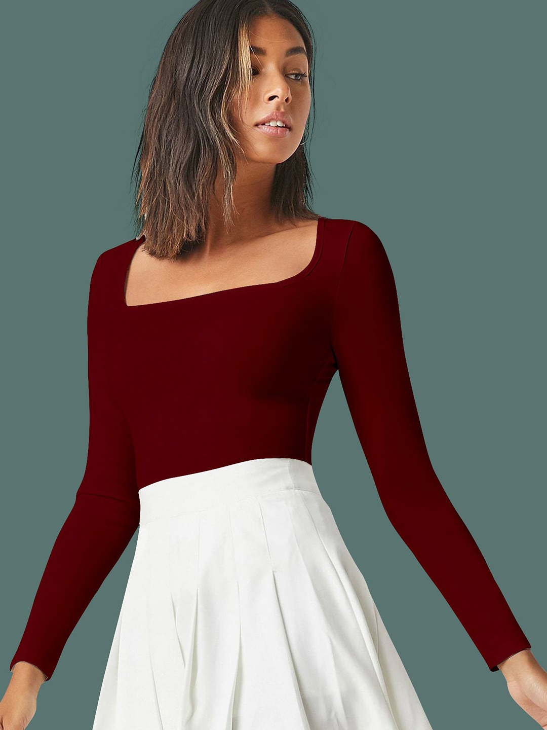 

Dream Beauty Fashion Women Fitted Top, Maroon