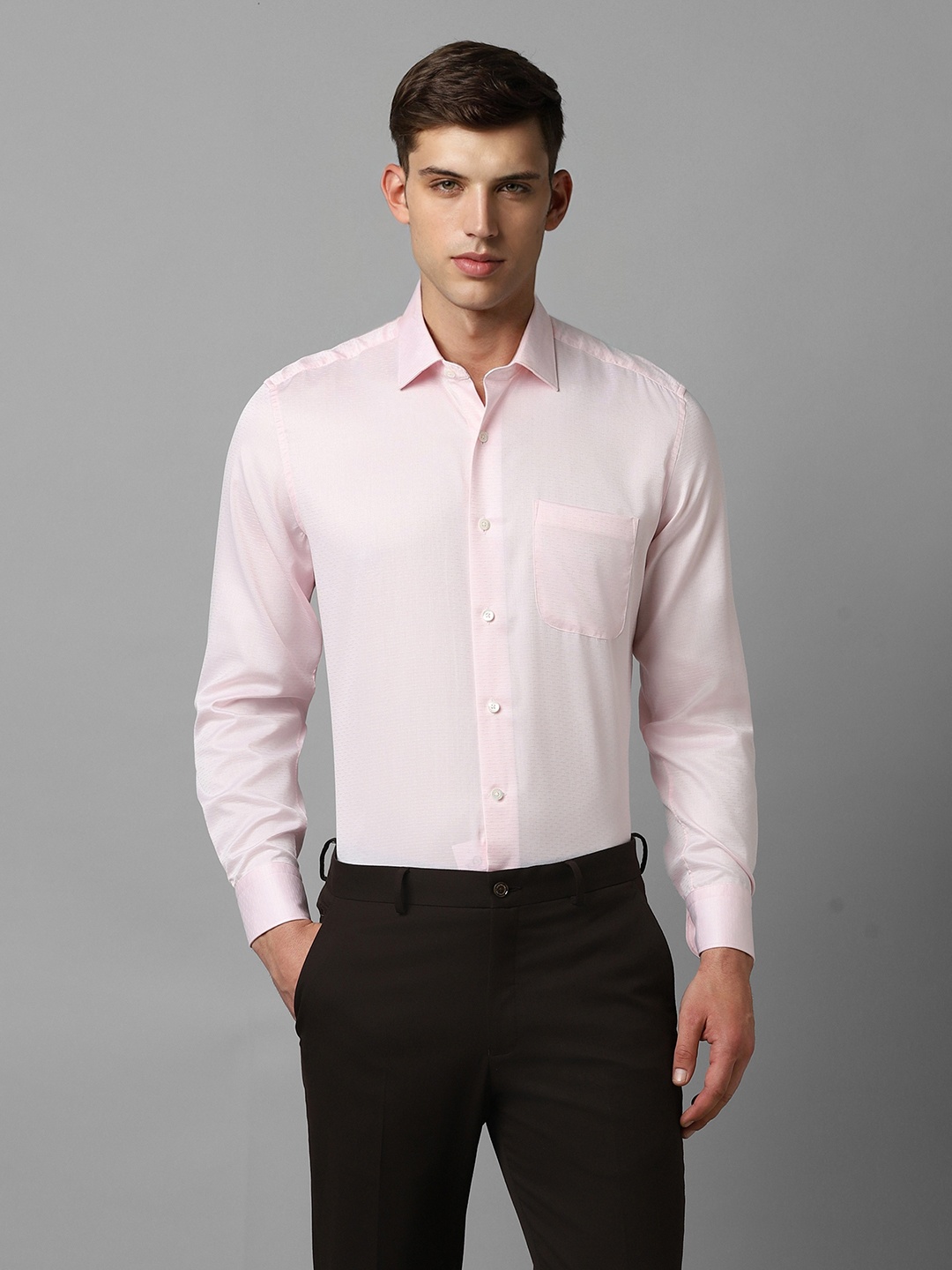 

Luxure by Louis Philippe Men Slim Fit Opaque Formal Shirt, Pink