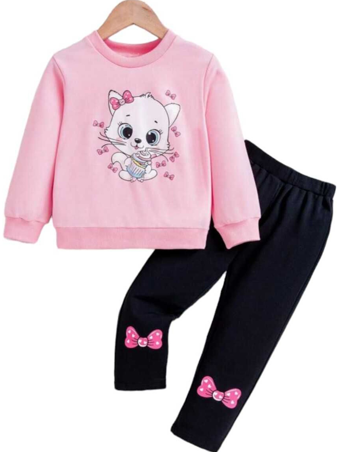 

KEESOR Girls Printed T-shirt, Pink