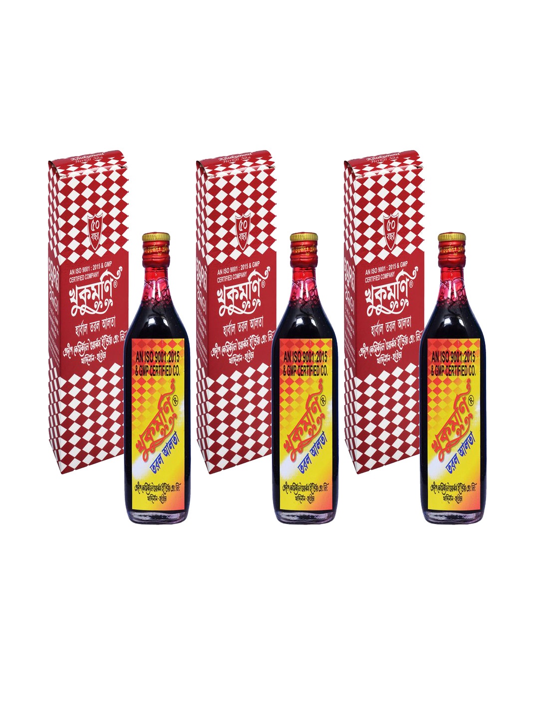

Khukumoni Set Of 3 Alta - 100 ml Each, Red