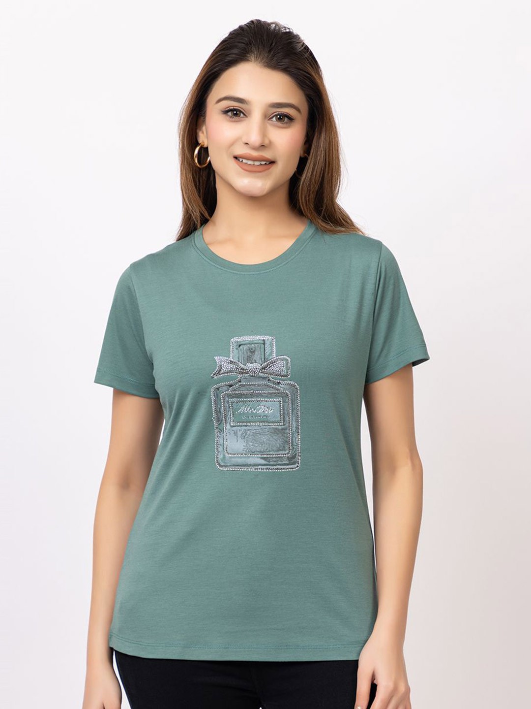 

Lory Print Cotton Top, Green