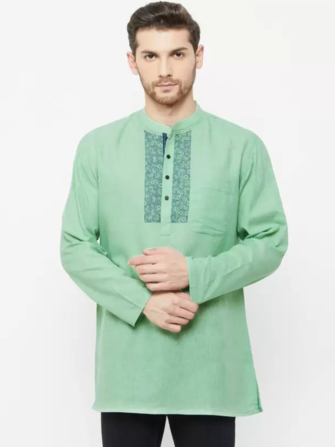 

Arch element Men Thread Work Kurta, Green