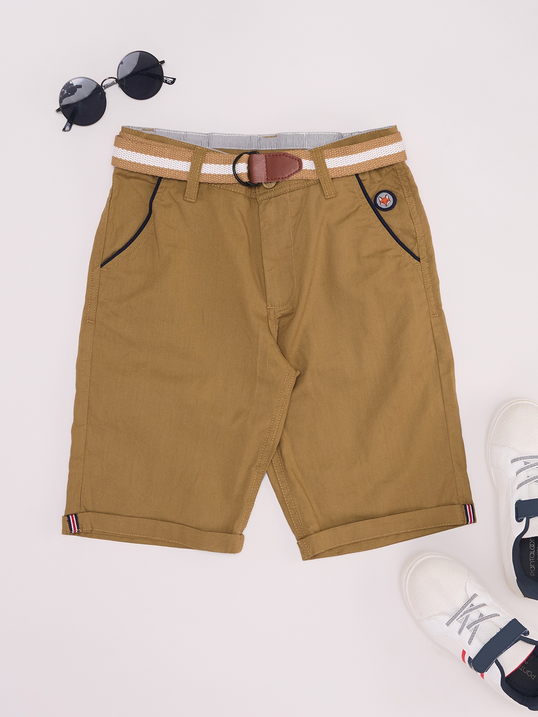 

Pantaloons Junior Boys Printed Shorts, Tan