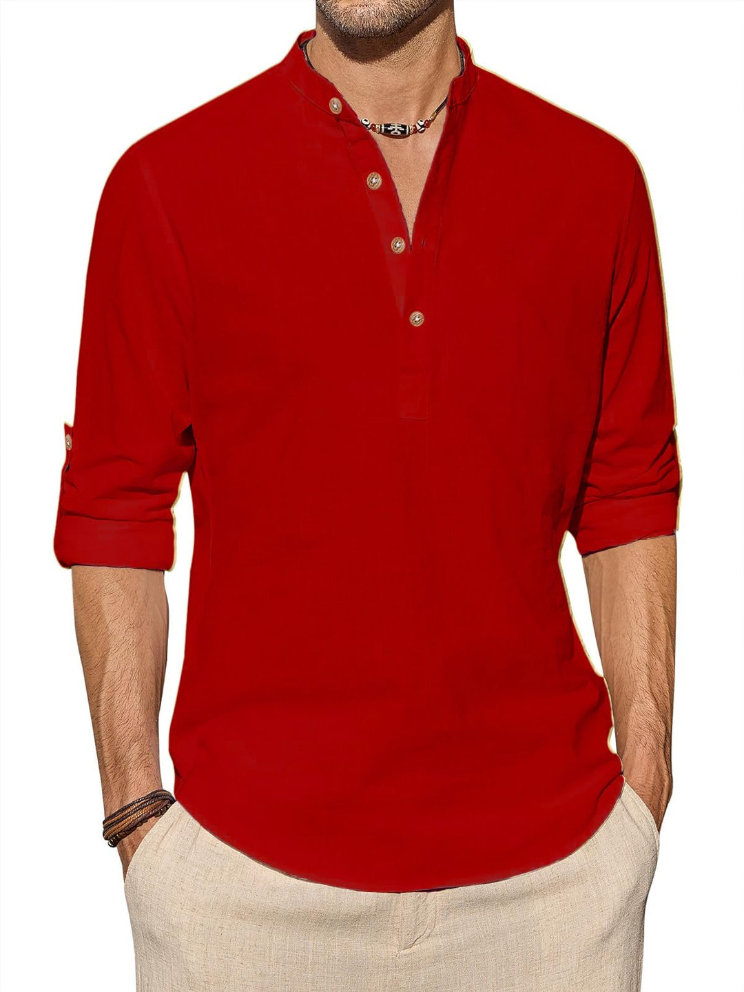 

EdinWolf Men Kurta, Red