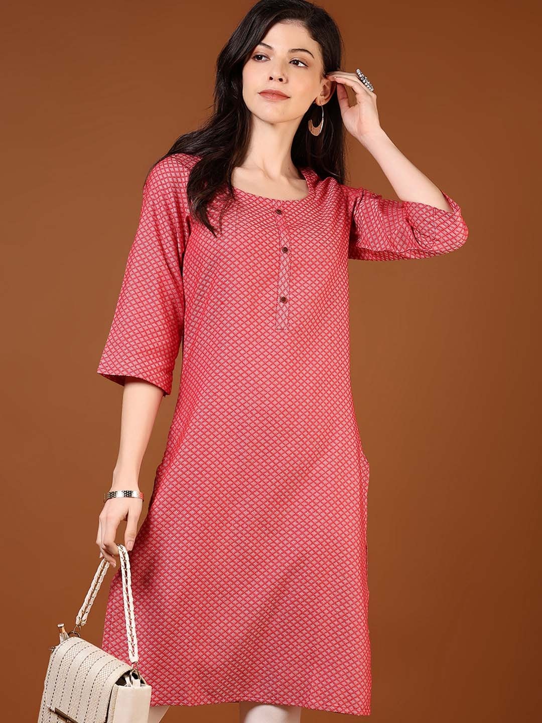 

V-Mart Women Ethnic Motifs Kurta, Red