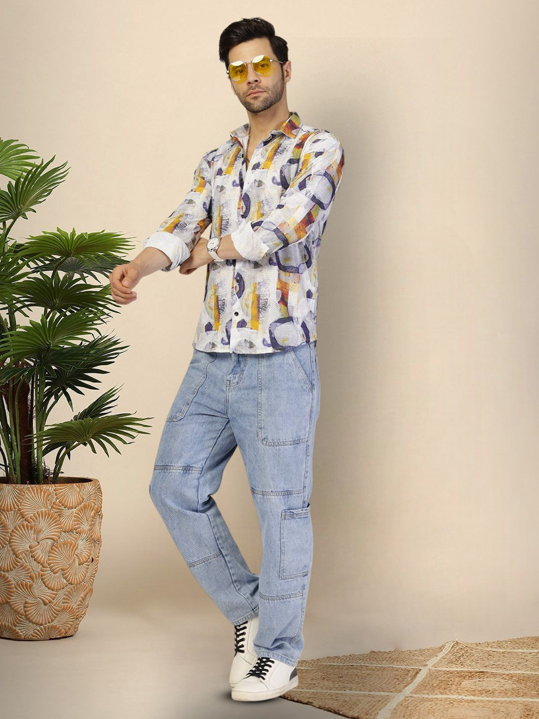 

Moda Rapido Men Original Opaque Printed Casual Shirt, Multi