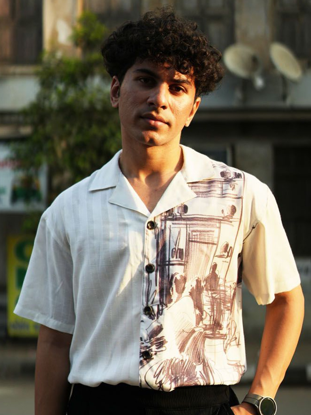 

Big Bunny Men Custom Opaque Printed Casual Shirt, White