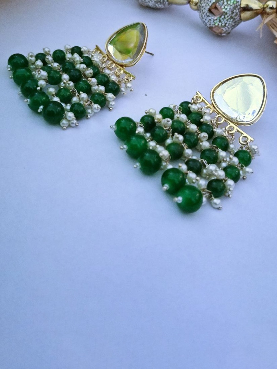 

DIVASTRI Contemporary Drop Earrings, Green