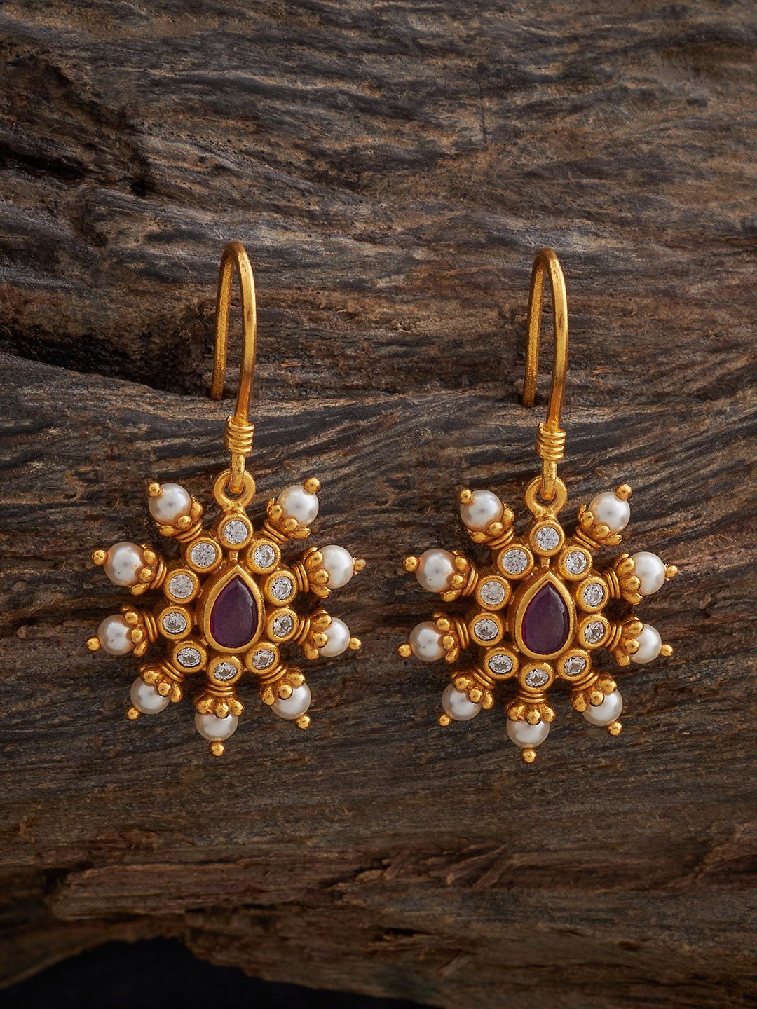 

Kushal's Fashion Jewellery Contemporary Drop Earrings, Red