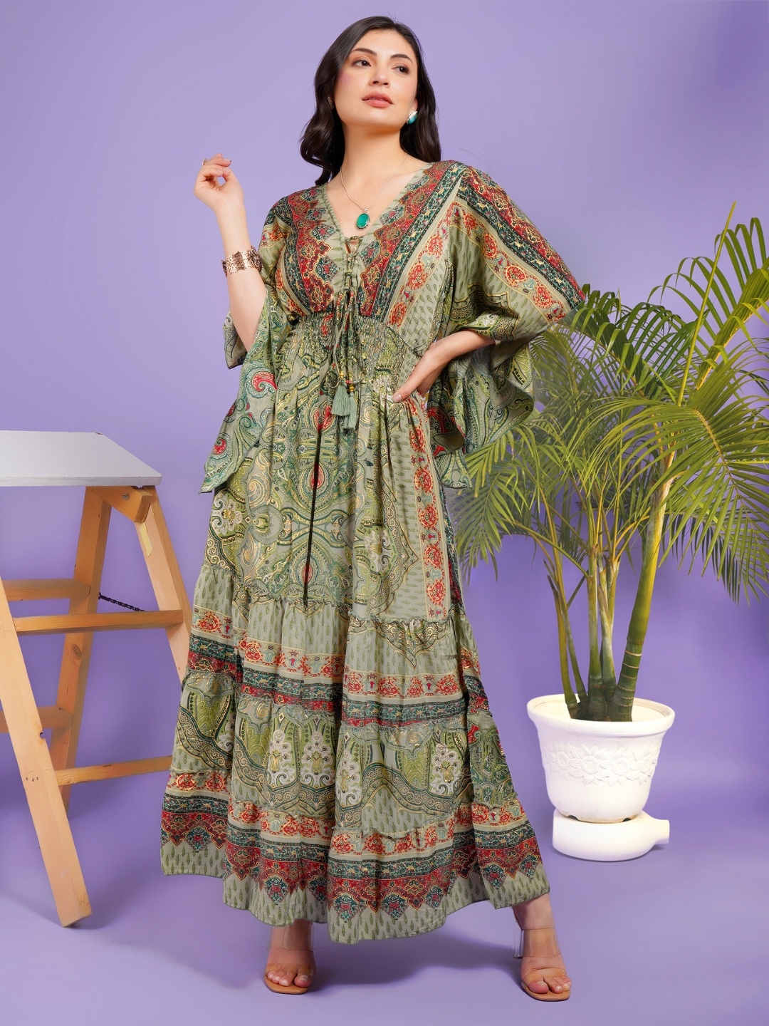 

Boholyfe Women Boho Emerald Dream Green Dress
