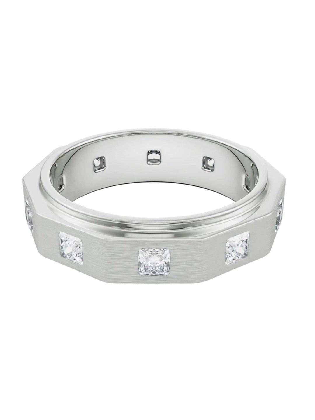 

Emori Elijah Princess Cut Wedding Band, Silver