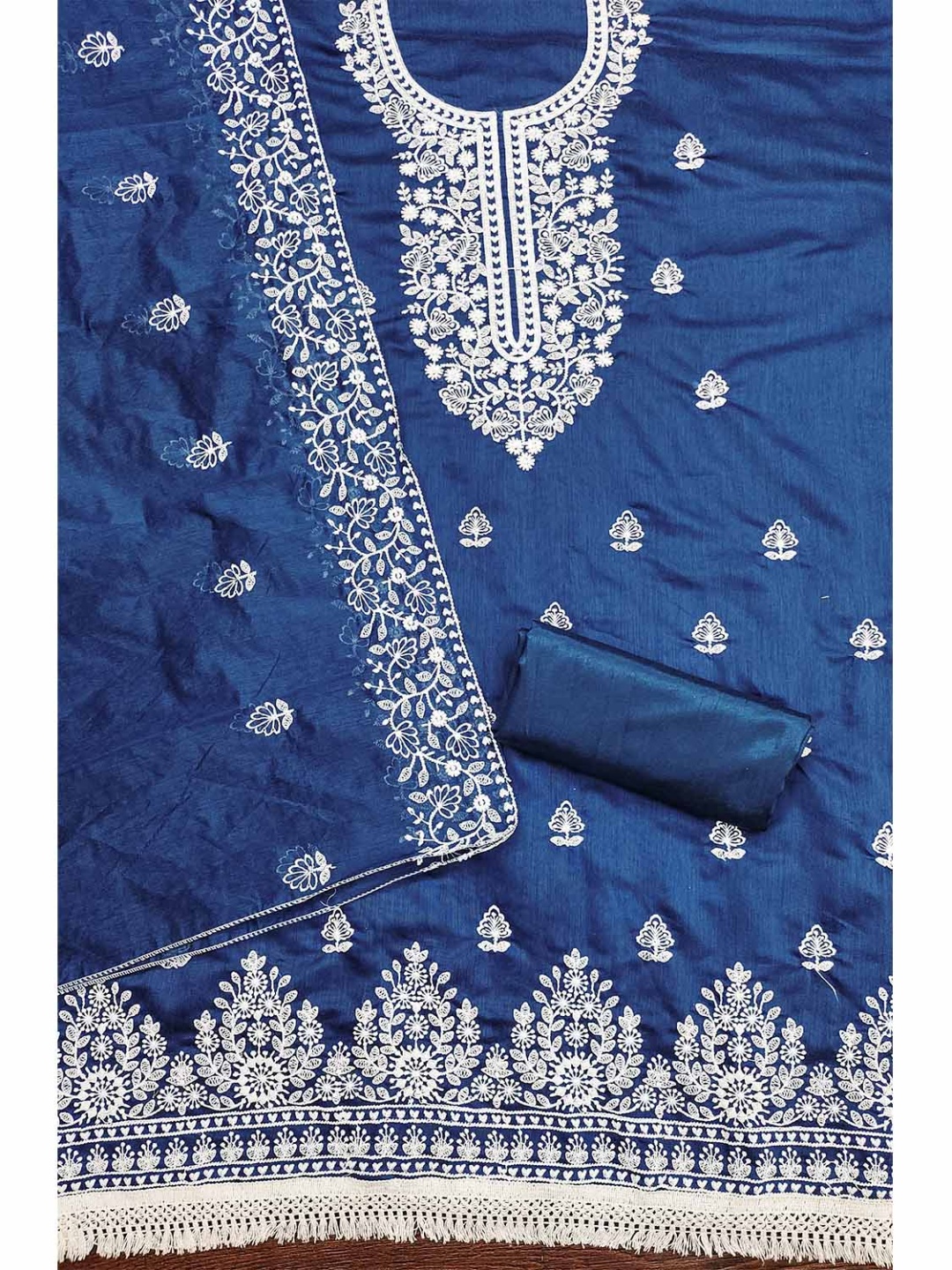 

Leeza Store Unstitched Dress Material, Blue