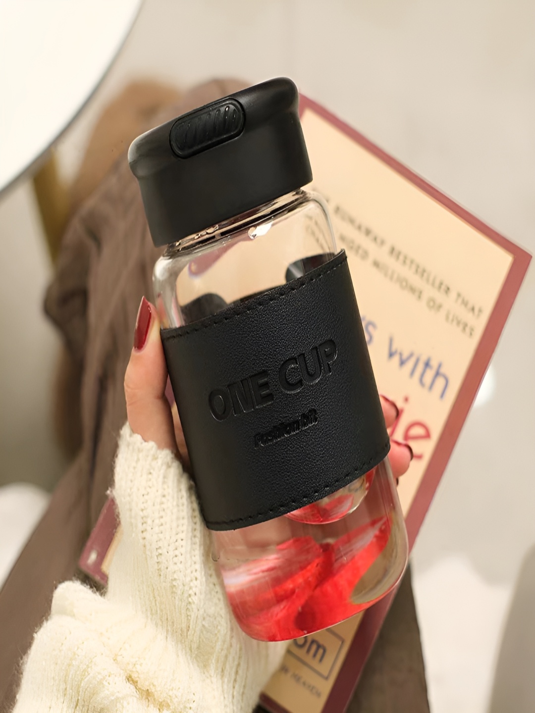 

YELONA Black Single Glass Solid Double Wall Vacuum Water Bottle