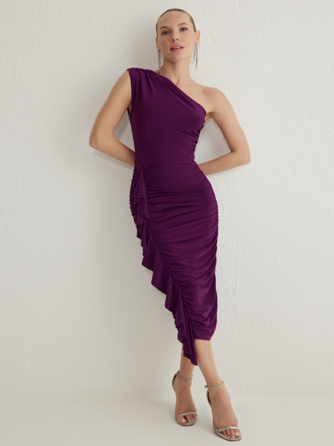 

Trendyol Bodycon Midi Dress, Na