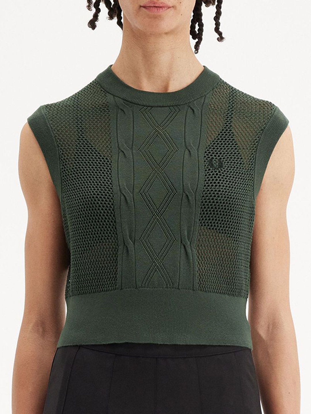 

Fred Perry Geometric Longline Top, Green