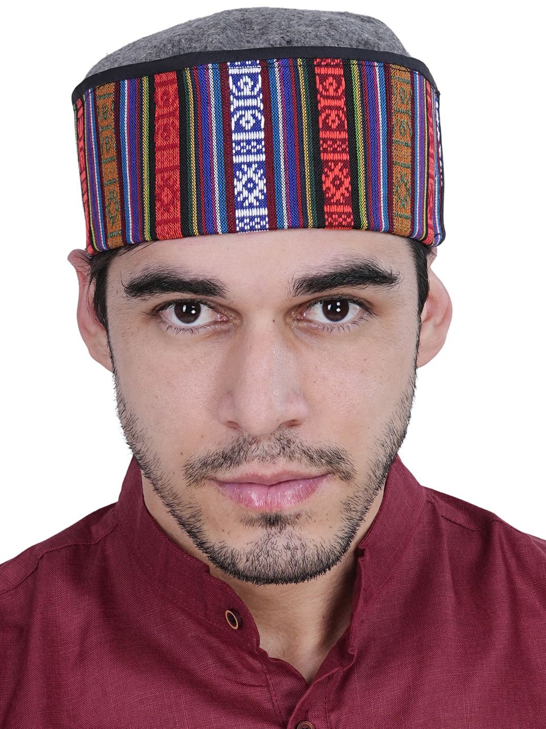 

TEEMOODS Men Himachali Kullu Woollen Cap, Grey