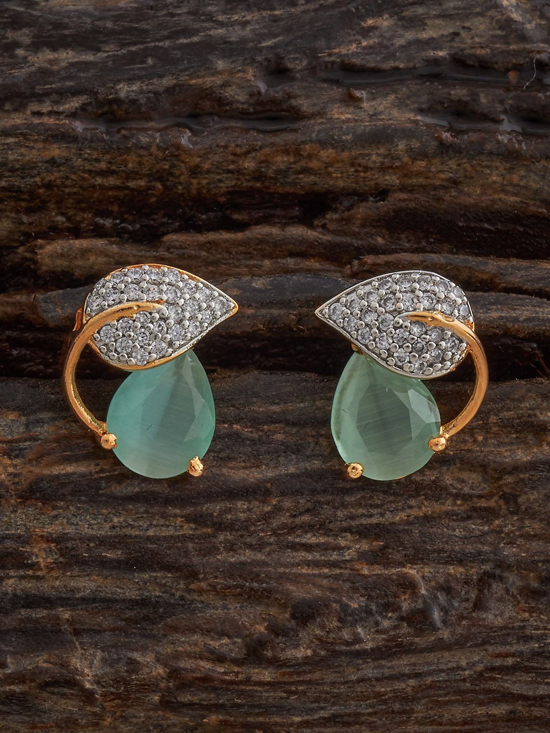 

Kushal's Fashion Jewellery Contemporary Studs Earrings, Green
