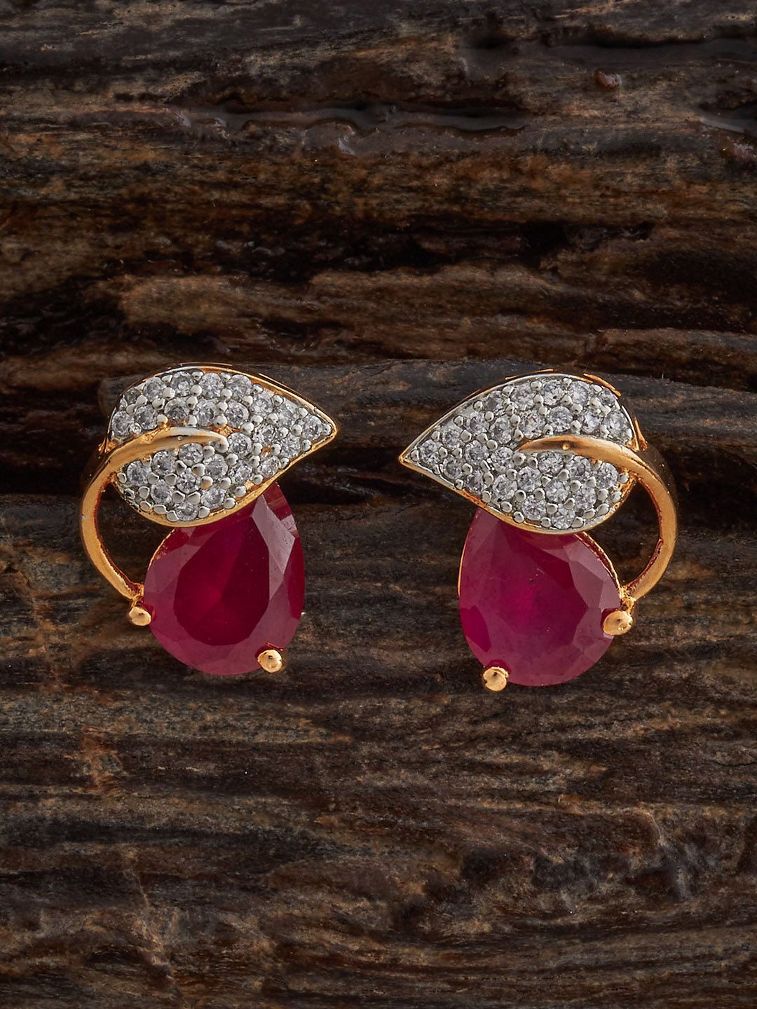 

Kushal's Fashion Jewellery Contemporary Studs Earrings, Red
