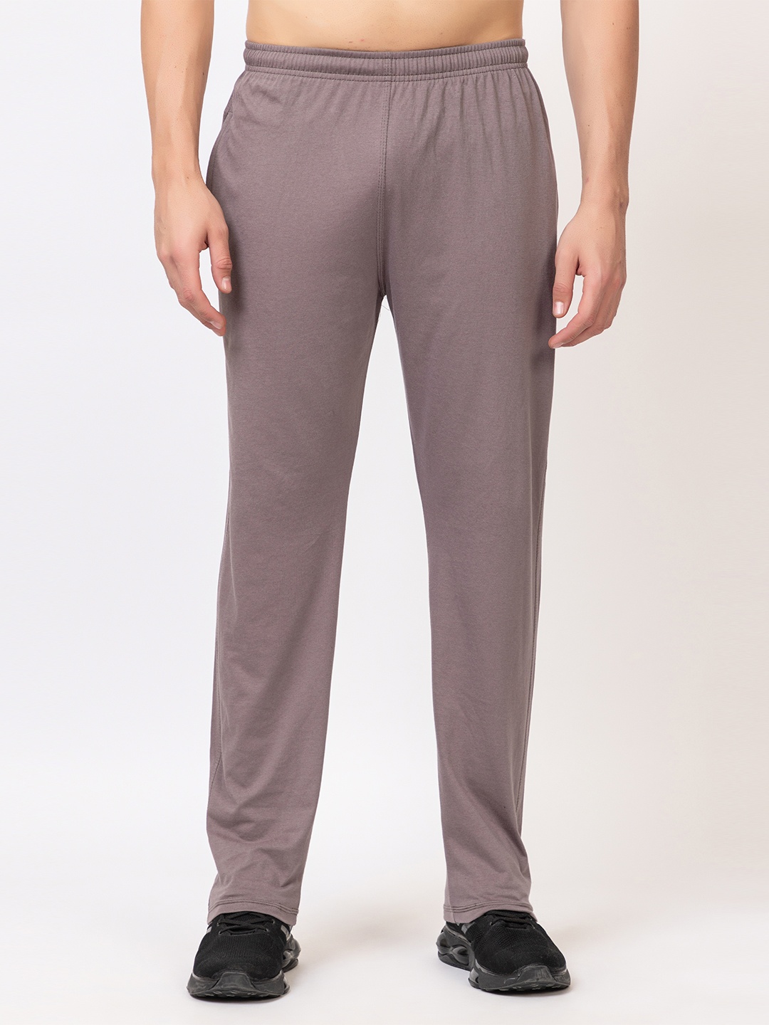 

SZN Men Mid Rise Track Pants, Grey melange