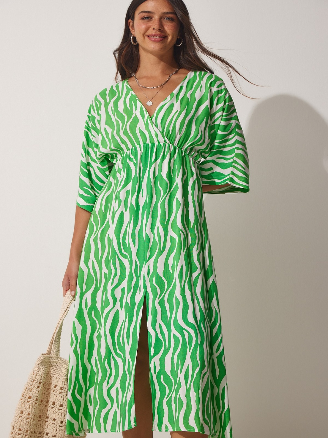 

Happiness istanbul Animal Print Maxi Midi Dress, Na