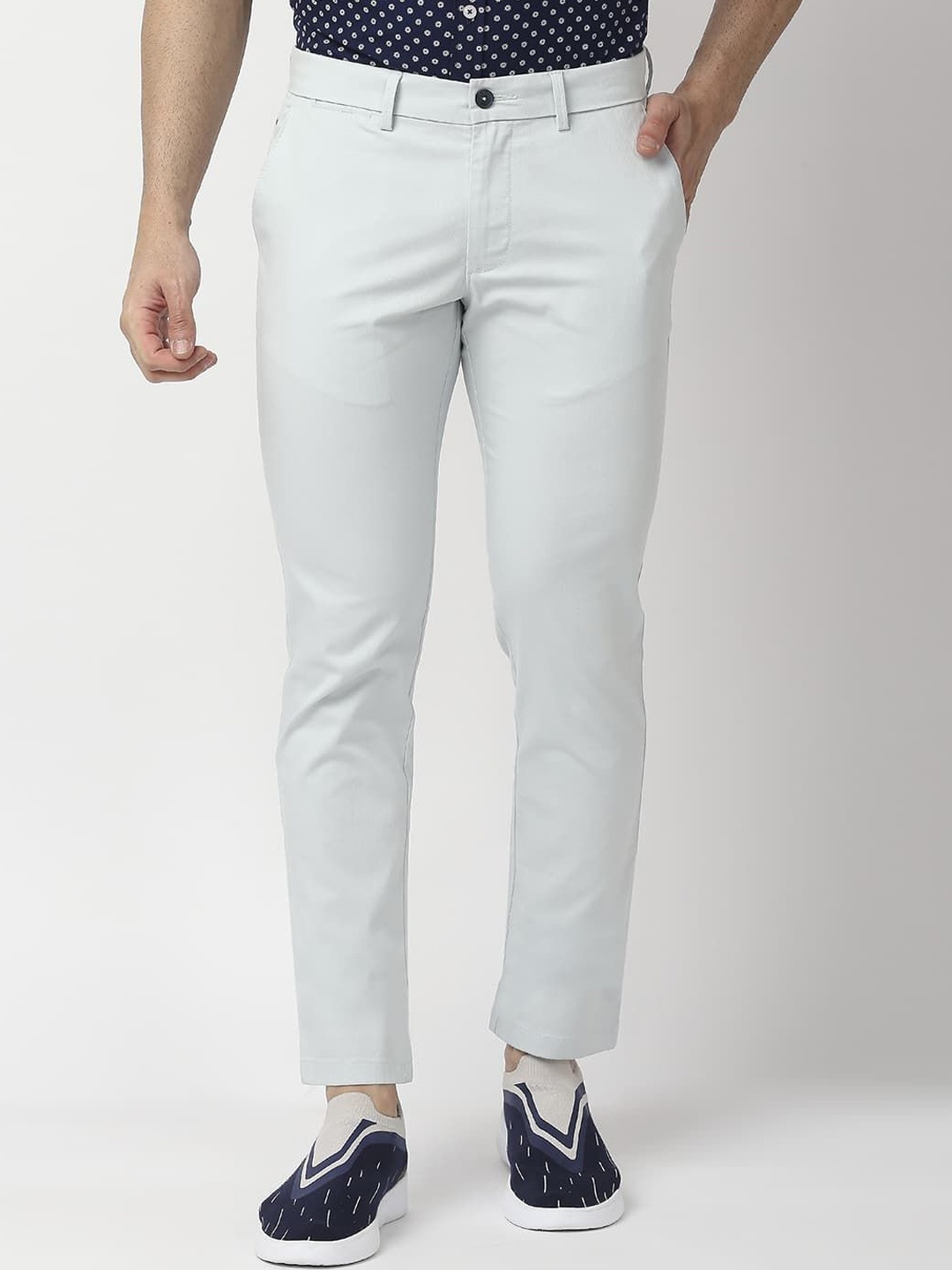 

Basics Men Tapered Fit Trousers, Blue