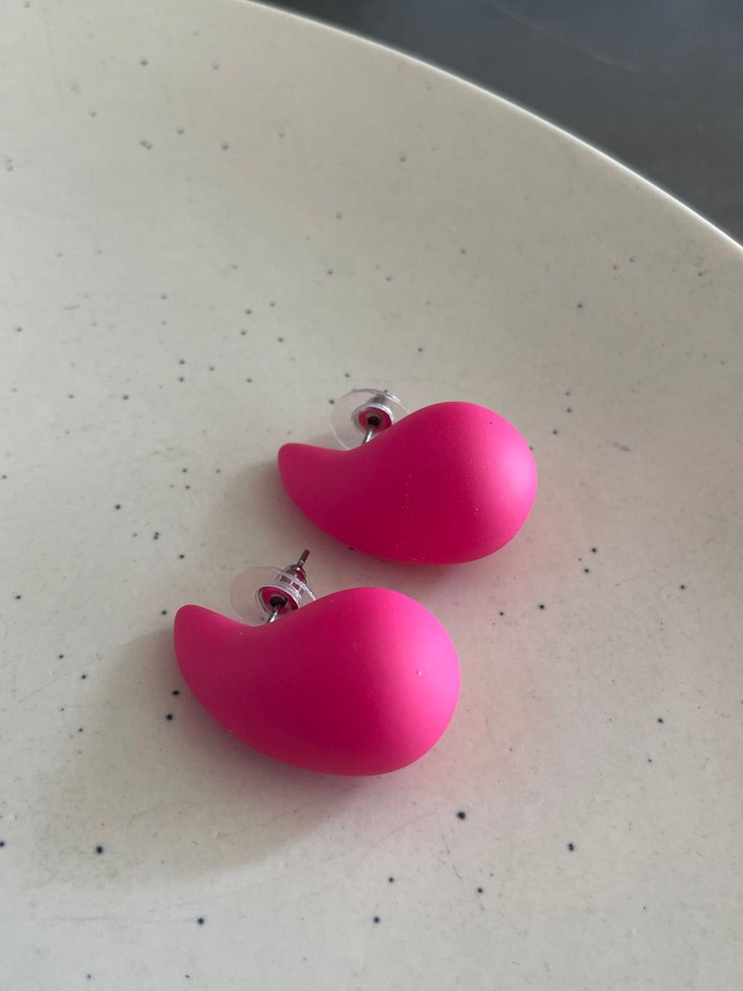 

KRENOZ Teardrop Shaped Drop Earrings, Pink