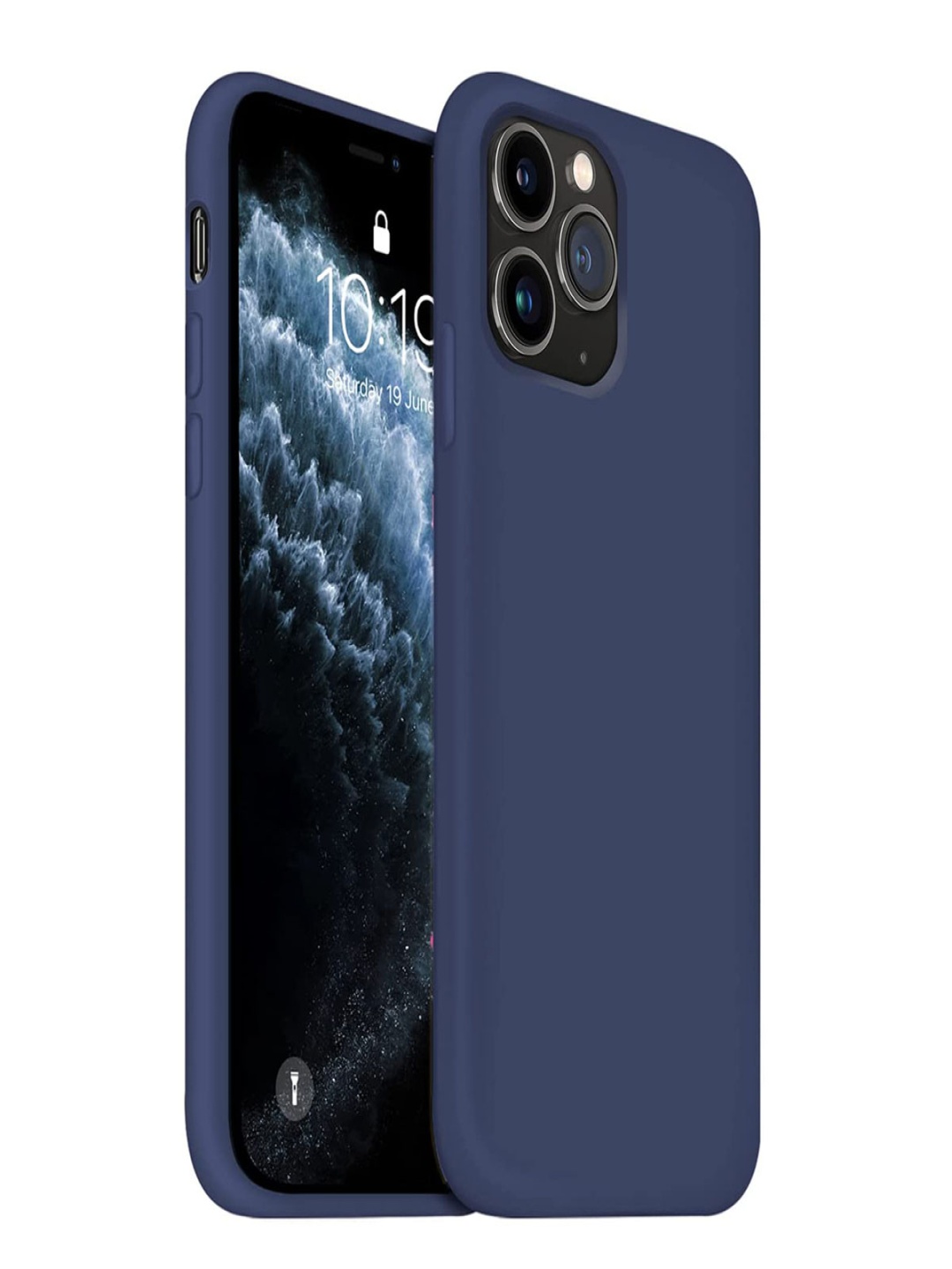 

LIRAMARK Solid Printed iPhone 11 Pro Max Back Case Mobile Accessories, Navy blue