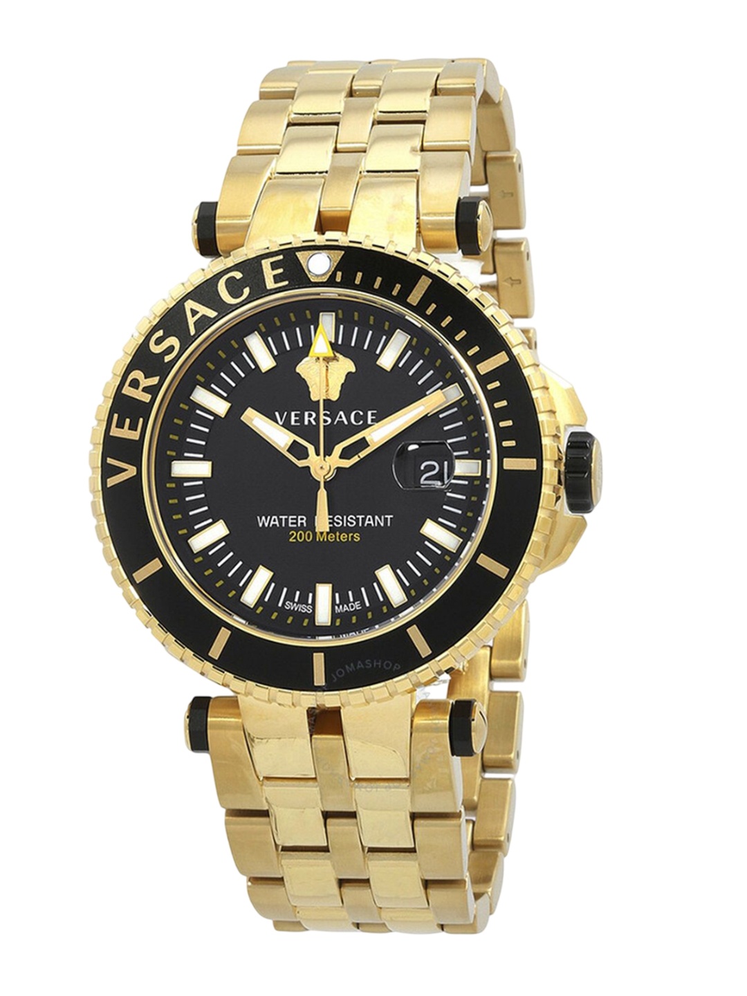 

Versace Men Dial & Stainless Steel Bracelet Style Straps Analogue Watch VEAK00618, Black