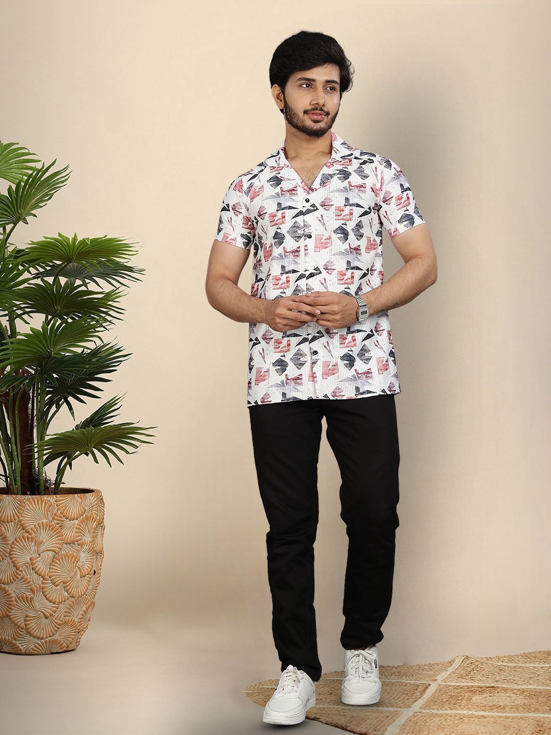 

Moda Rapido Men Original Opaque Printed Casual Shirt, Multi