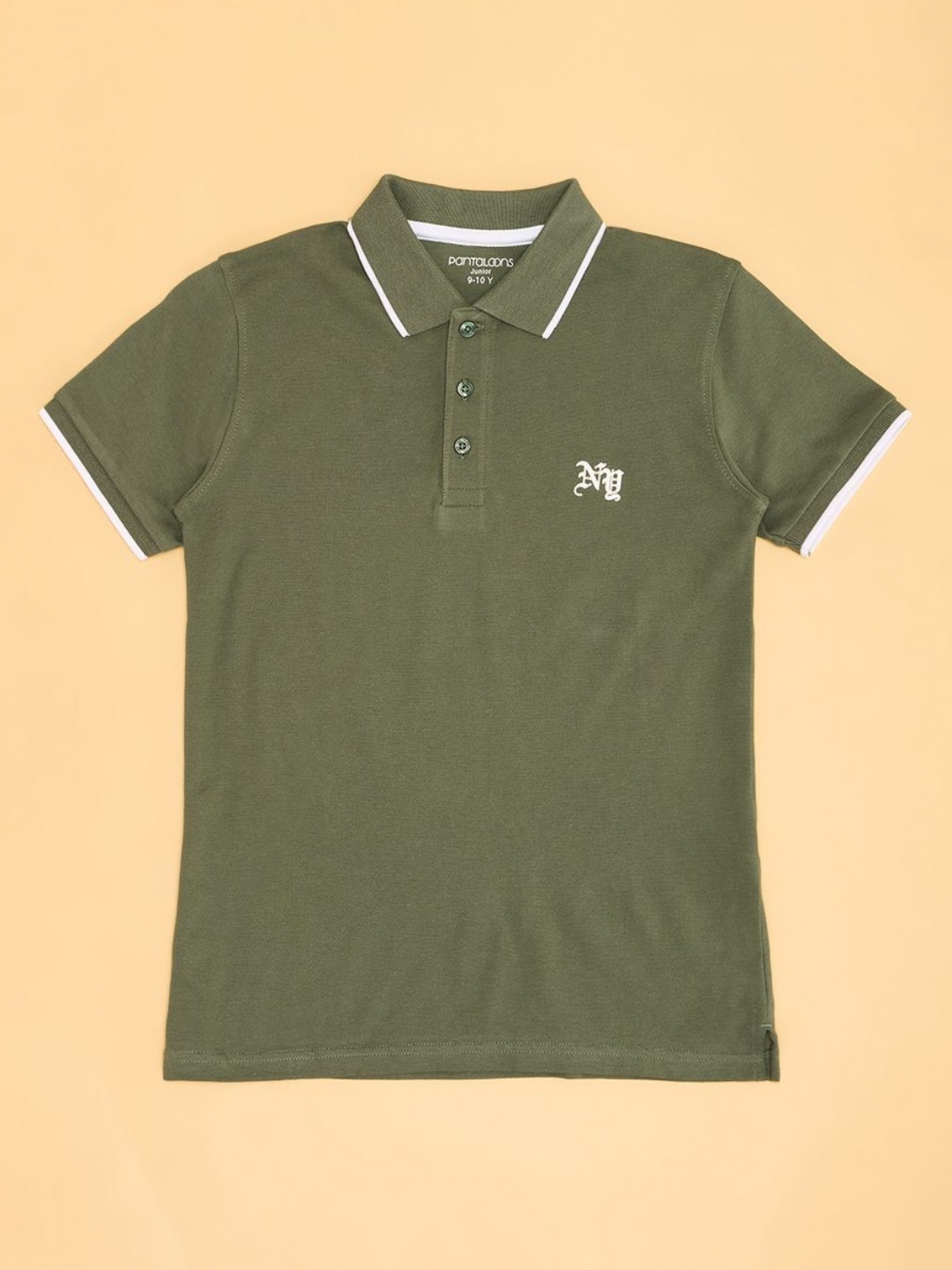 

Pantaloons Junior Boys Polo Collar T-shirt, Olive
