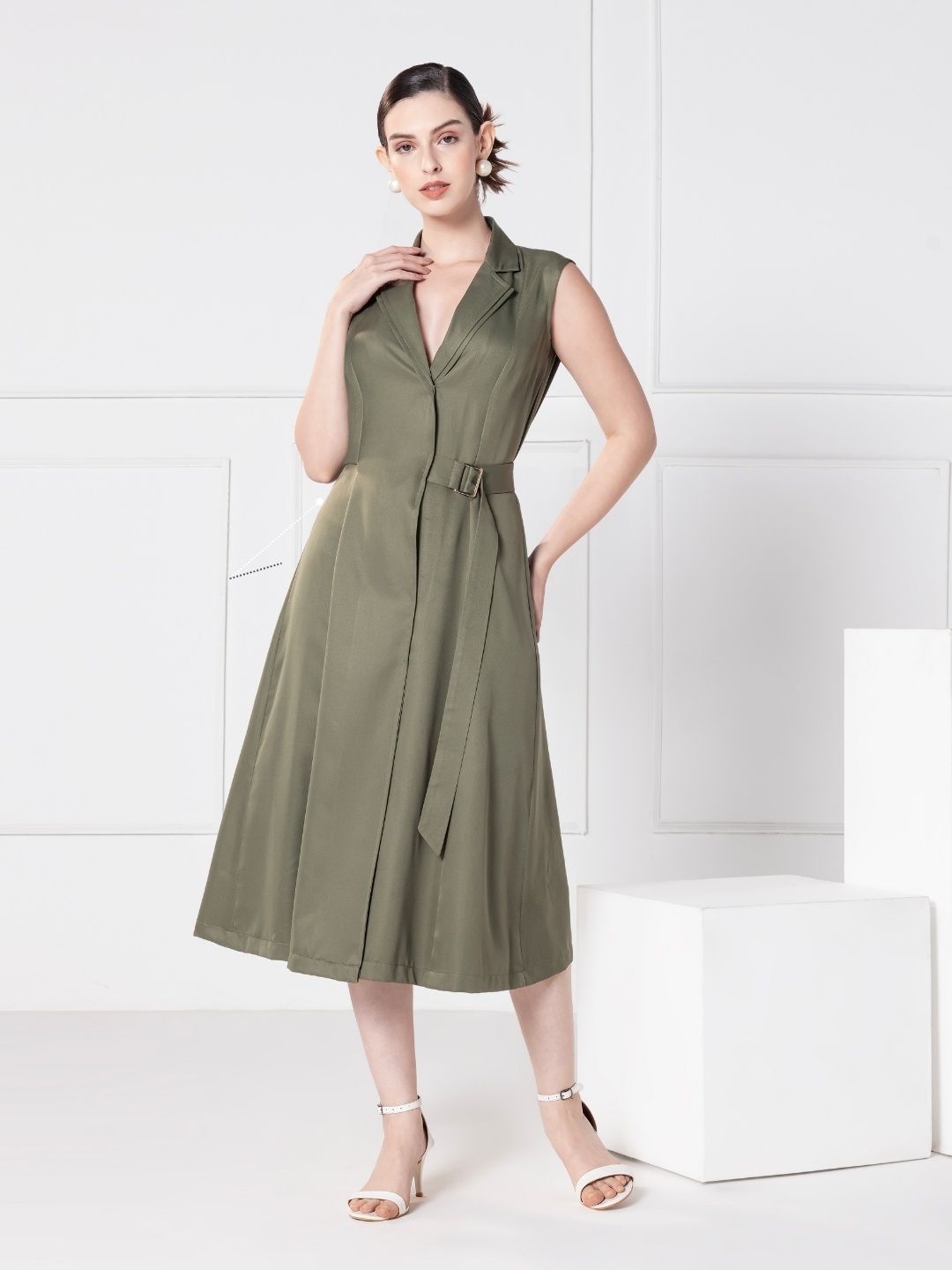 

JULO Formal A-Line Midi Dress, Green