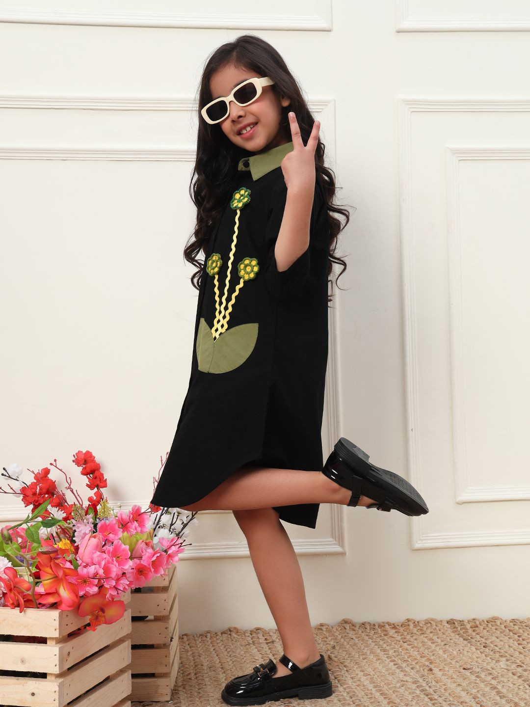 

Bugandbees Shirt Dress, Black