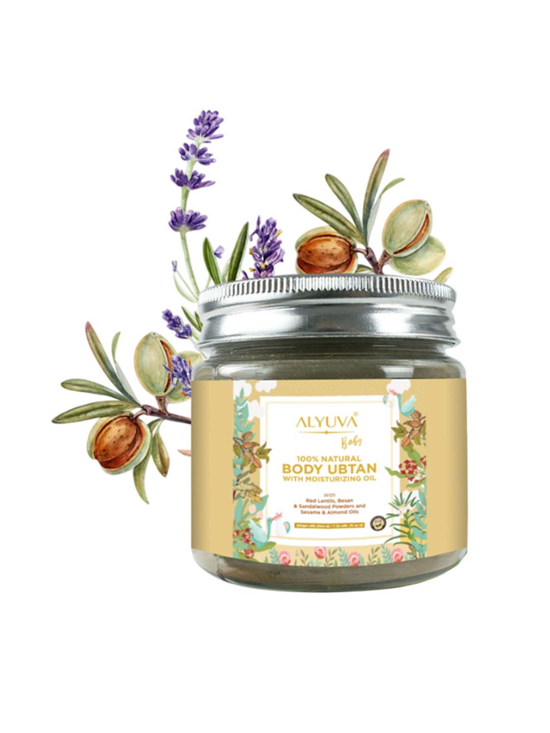 

Alyuva Baby Ubtan - 200 g With Moisturizing Oil - 20 ml, Brown