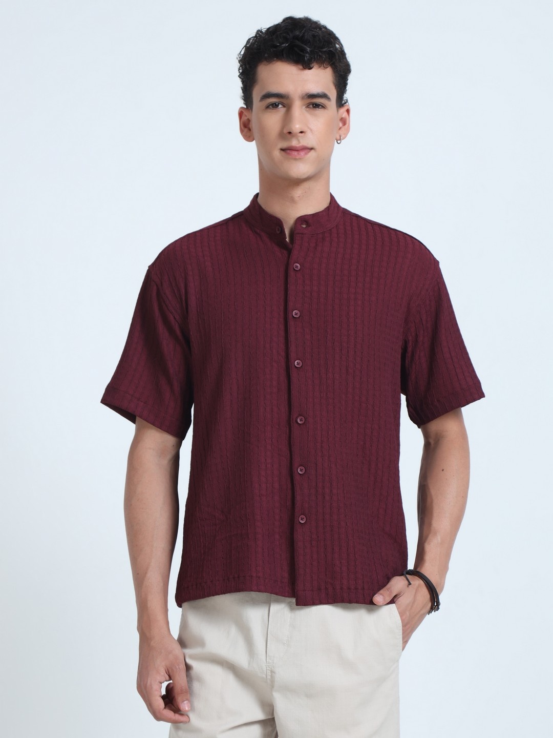 

THE BEETEL HOUSE Men Relaxed Opaque Casual Shirt, Maroon
