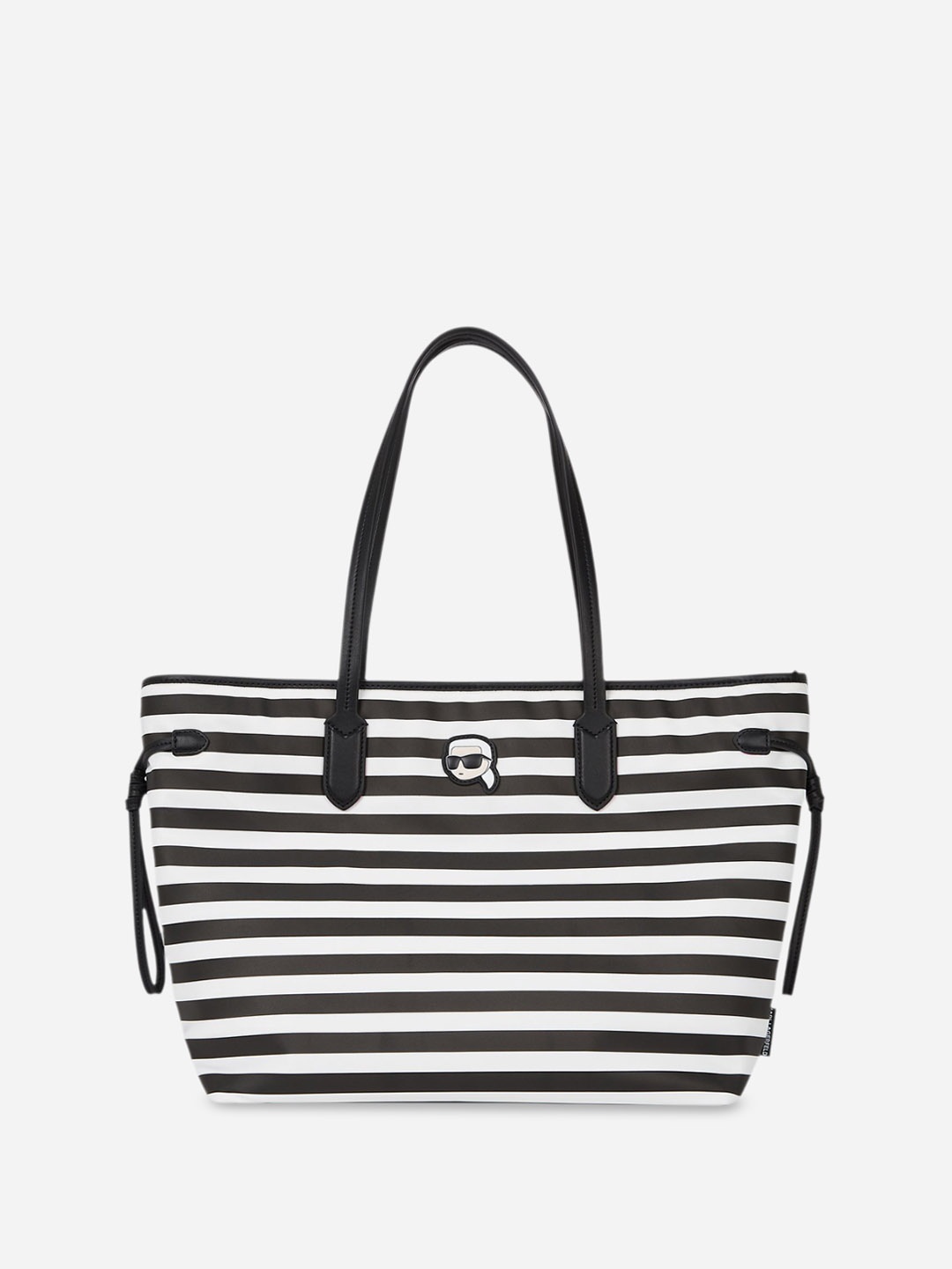 

Karl Lagerfeld Striped PU Oversized Shopper Shoulder Bag, Black