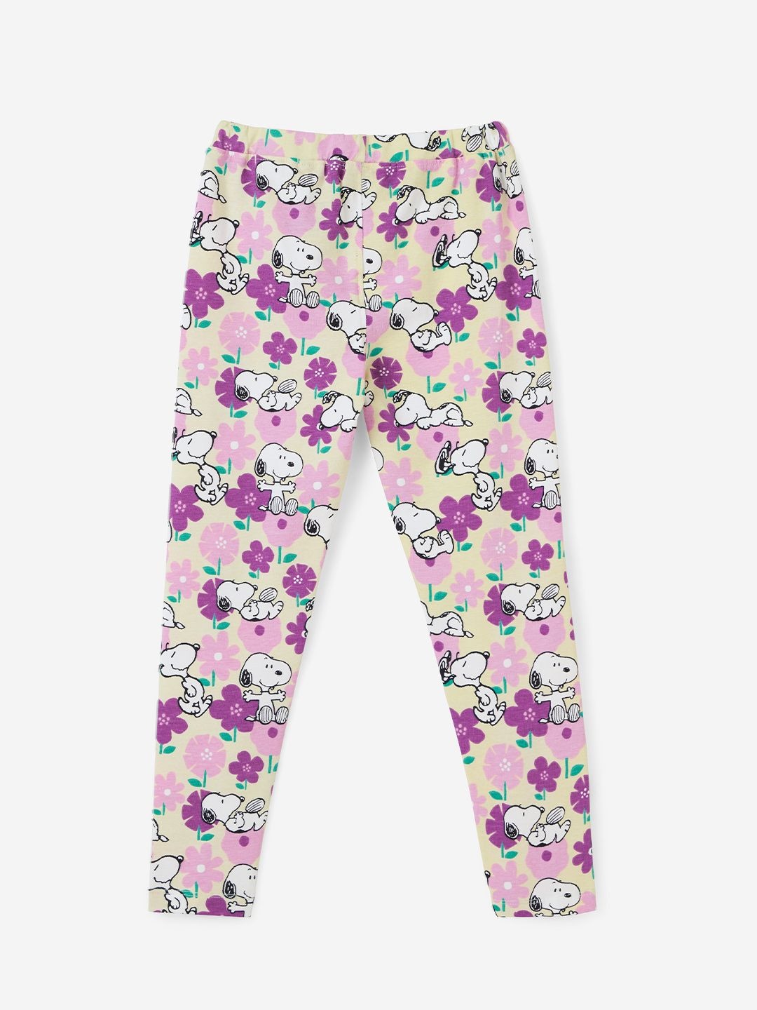 

The Souled Store Girls Printed Ankle-Length Leggings, Yellow