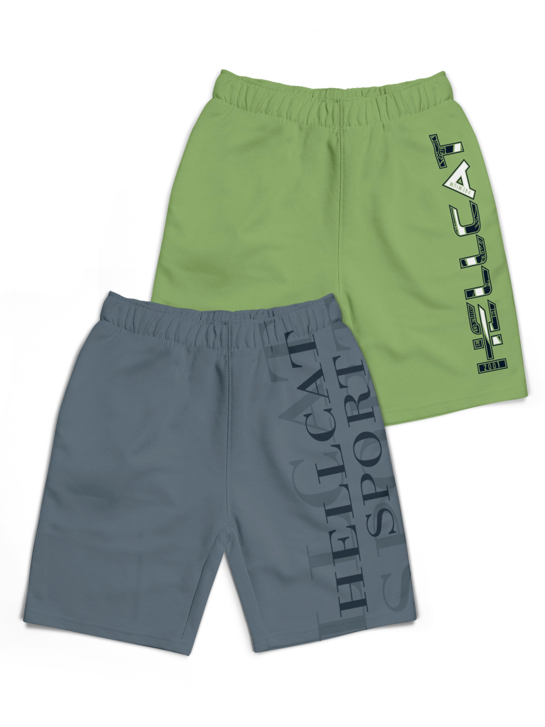 

HELLCAT Boys Typography Printed Shorts, Green