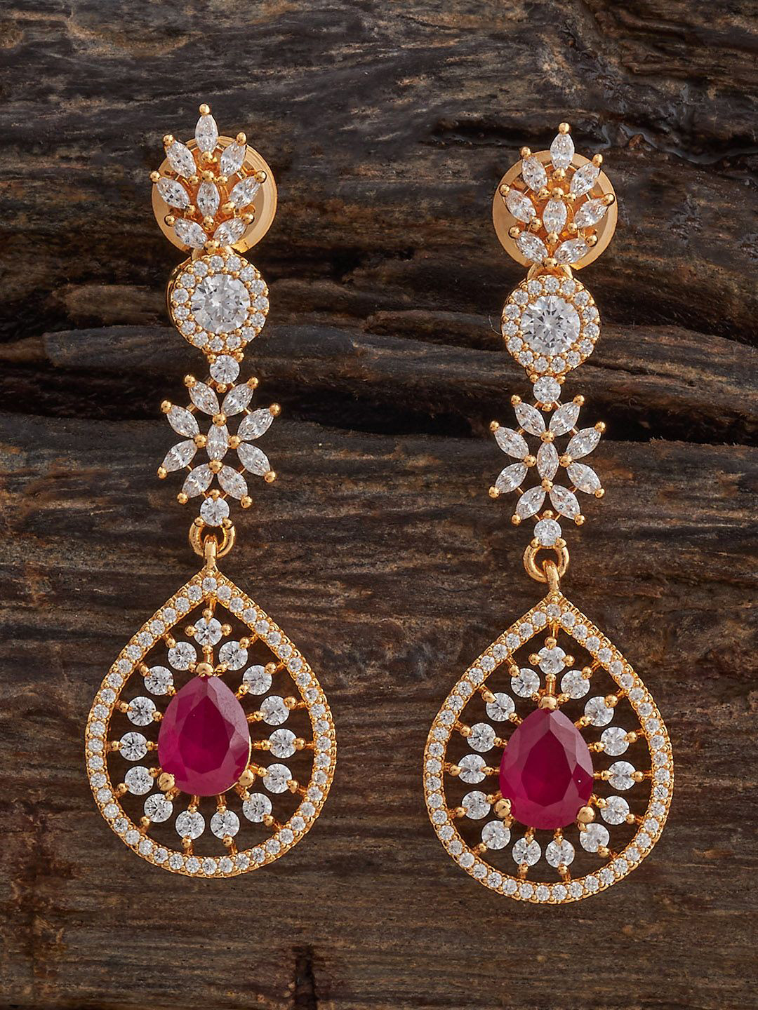 

Kushal's Fashion Jewellery Contemporary Drop Earrings, Red
