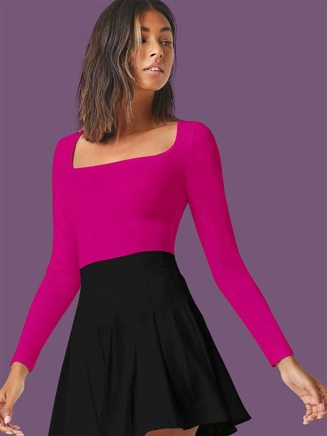 

Dream Beauty Fashion Women Square Neck Top, Pink