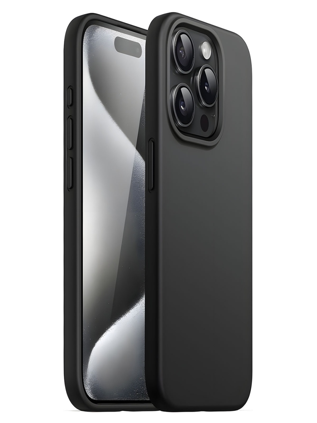 

LIRAMARK Solid Printed iPhone 15 Pro Back Case Mobile Accessories, Black