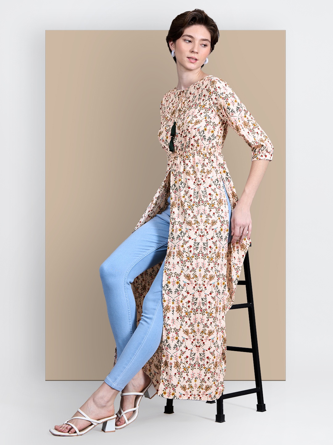 

Chemistry Animal Print Crepe Maxi Longline Top, Multi