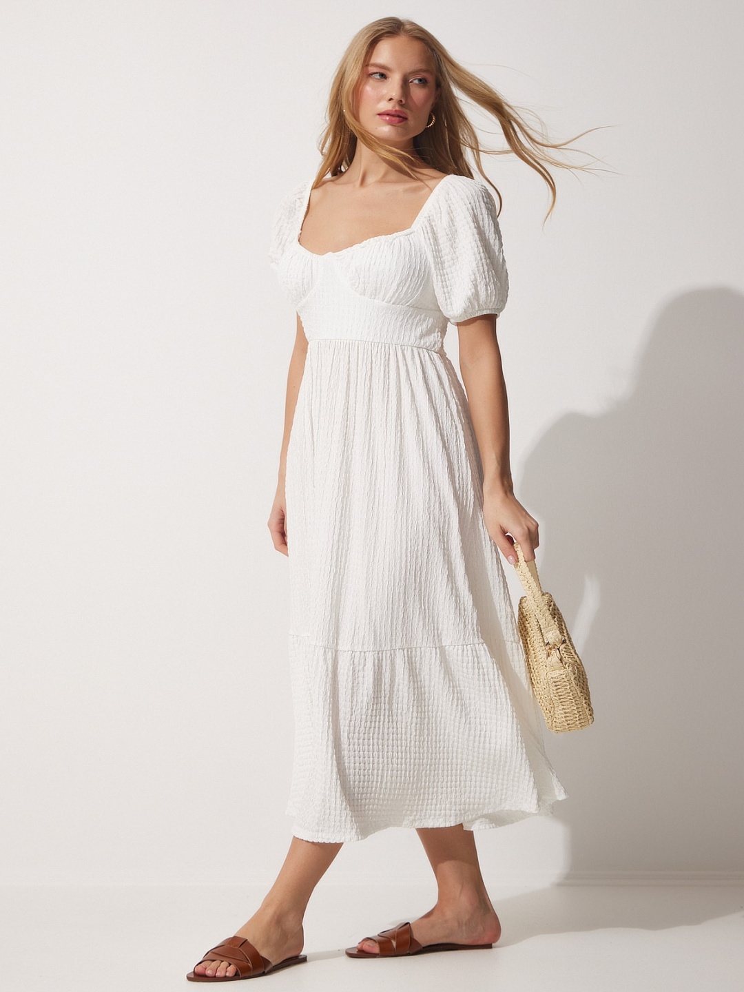 

Happiness istanbul Empire Midi Dress, Na