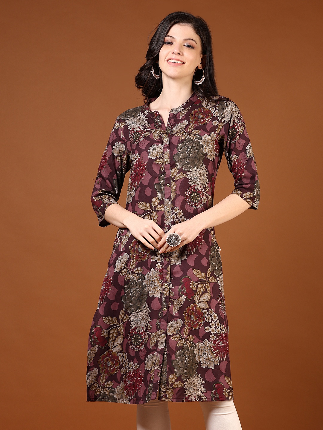 

V-Mart Women Printed Kurta, Purple