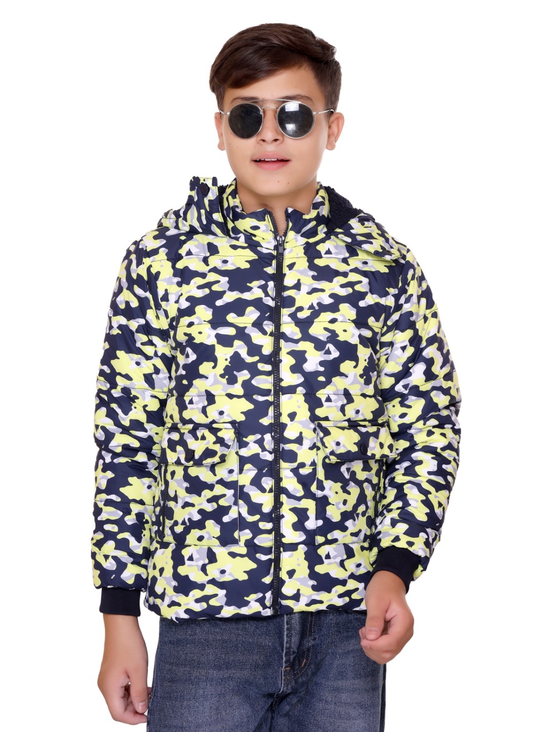 

Killer Boys Camouflage Puffer Jacket, Navy blue